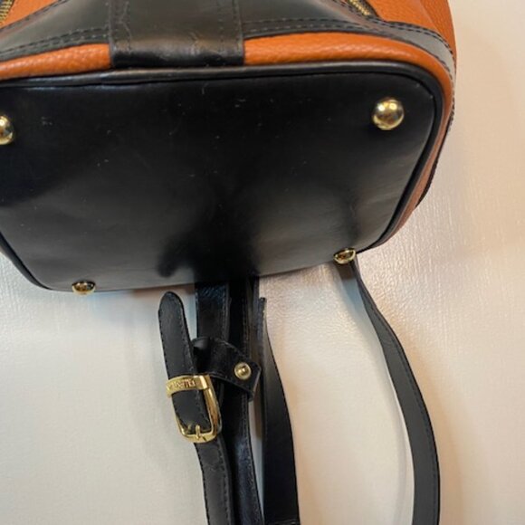 Valentina Leather Backpack in Rich Orange and Black - Picture 5 of 13